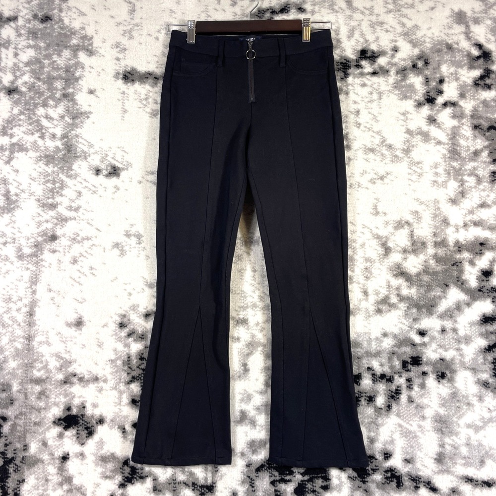Paige Jeans‎ Womens Size 26 Black Zip Front Flare Stretch Rayon Comfort